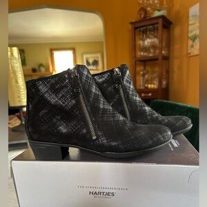 Rare Stylish Black Ankle Booties with Sleek and Unique Design